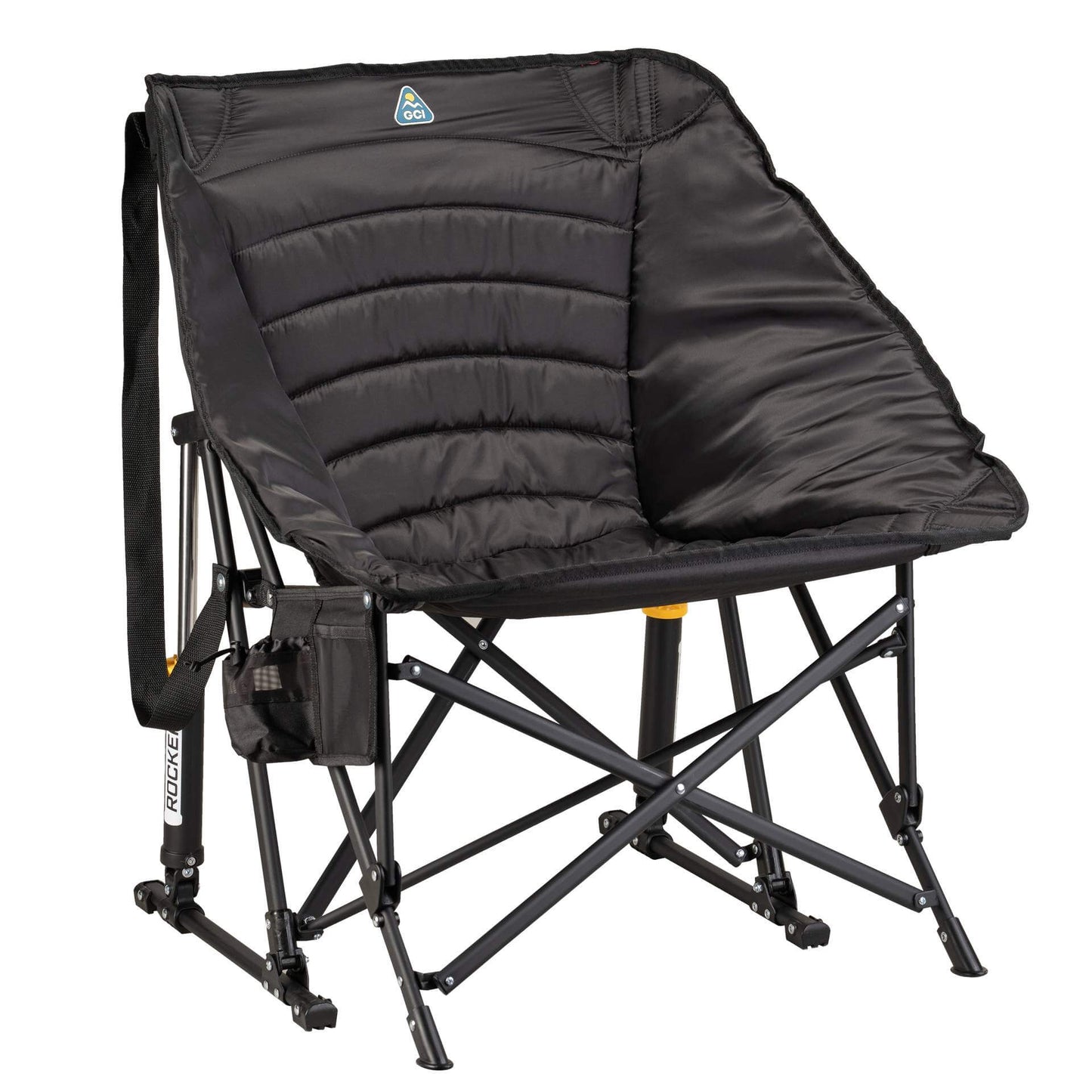 Patented Spring-Action Puff Rocker - Choice 731 - RoadTrip Rocker Smooth Motion Camp Chair - Black
