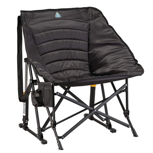 Patented Spring-Action Puff Rocker - Choice 731 - RoadTrip Rocker Smooth Motion Camp Chair - Black