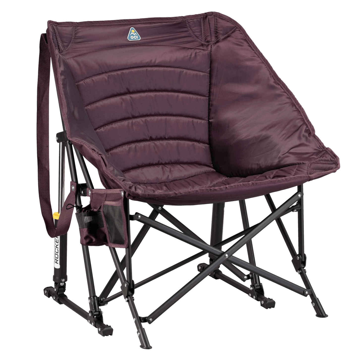 Patented Spring-Action Puff Rocker - Choice 731 - RoadTrip Rocker Smooth Motion Camp Chair - Amethyst