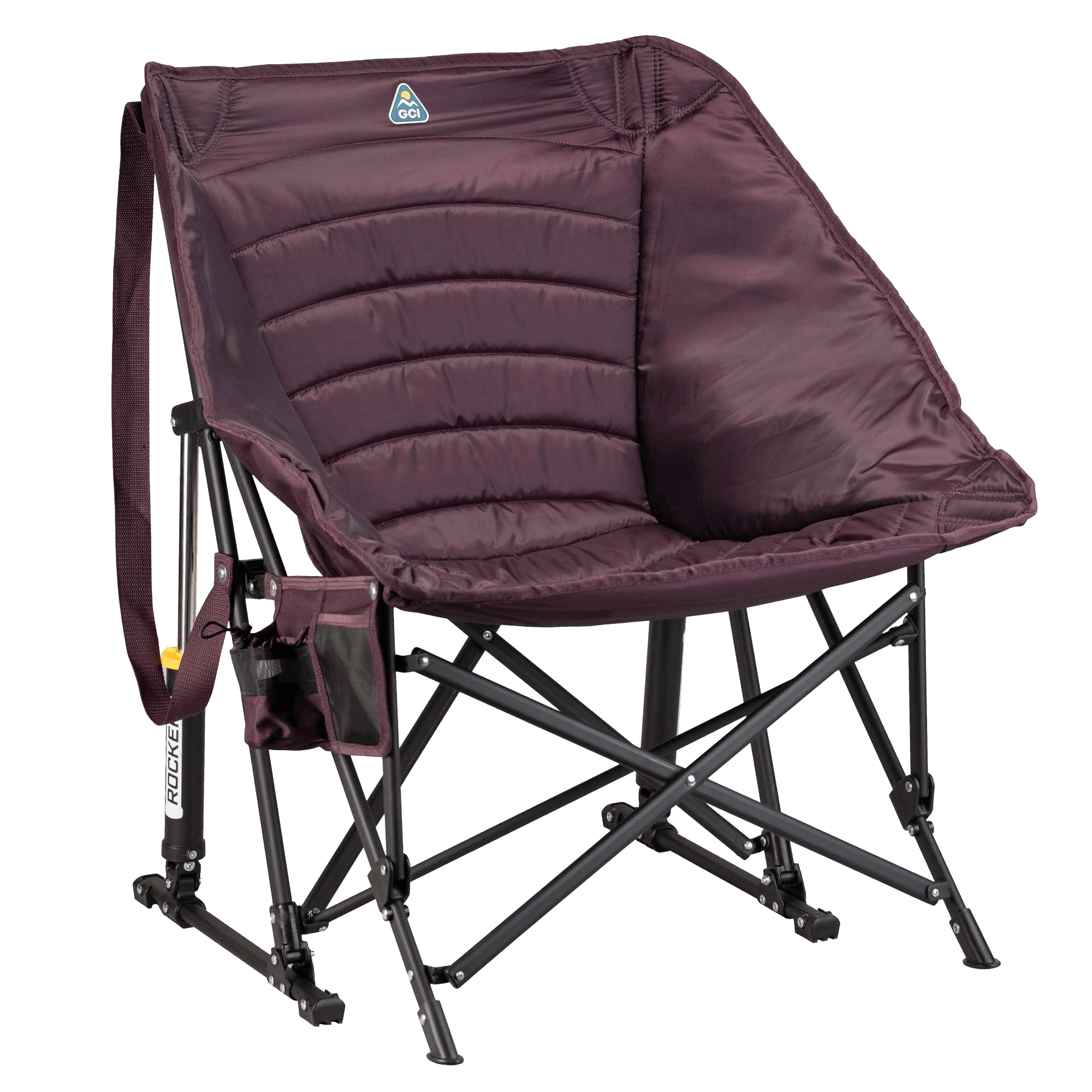 Patented Spring-Action Puff Rocker - Choice 731 - RoadTrip Rocker Smooth Motion Camp Chair - Amethyst