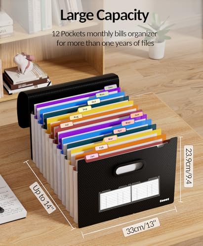 Minimalist Sooez Upgraded Accordion File Organizer, Expanding File Folder with Deeper