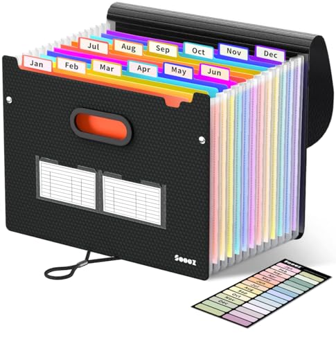 Minimalist Sooez Upgraded Accordion File Organizer, Expanding File Folder with Deeper