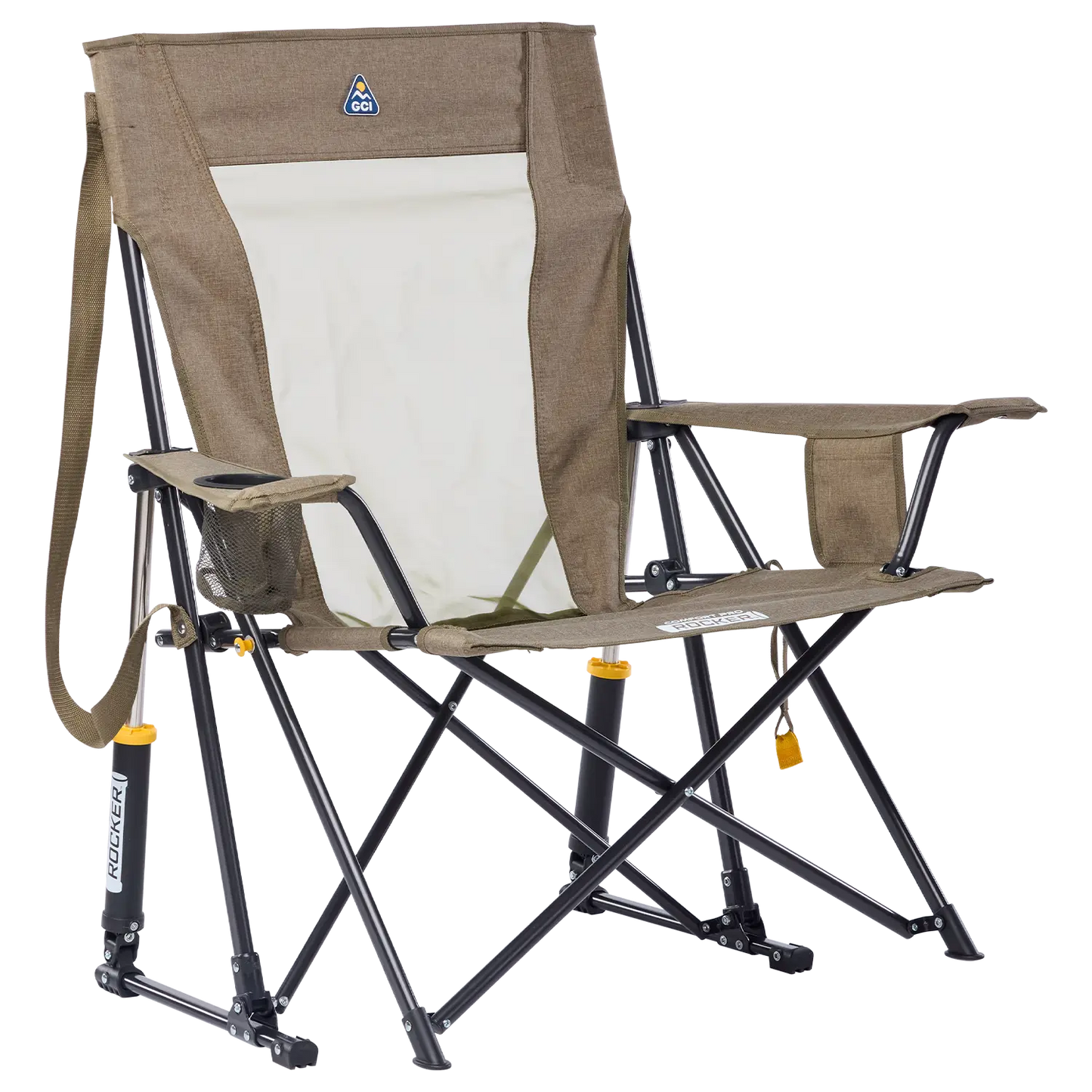 Premium All-Weather Comfort Pro Rocker XL - Choice 107 - RoadTrip Rocker Smooth Motion Camp Chair - Heathered Aged Fatigue