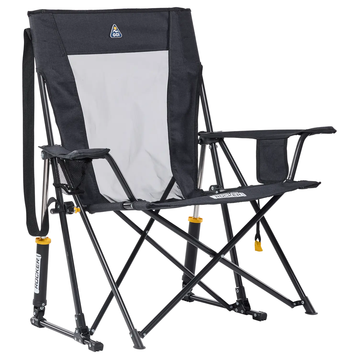 Premium All-Weather Comfort Pro Rocker XL - Choice 107 - RoadTrip Rocker Smooth Motion Camp Chair - Heathered Charcoal