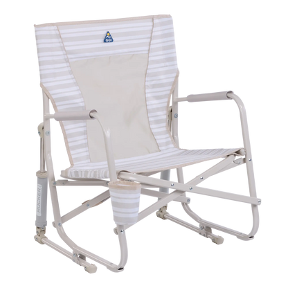 Smooth Motion Beach Rocker - Choice 712 - Freestyle Rocker Portable Outdoor Folding Chair - Neutral Stripe