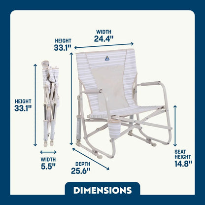 Smooth Motion Beach Rocker - Choice 712 - Freestyle Rocker Portable Outdoor Folding Chair Detail