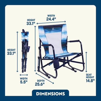 Smooth Motion Beach Rocker - Choice 712 - Freestyle Rocker Portable Outdoor Folding Chair Detail