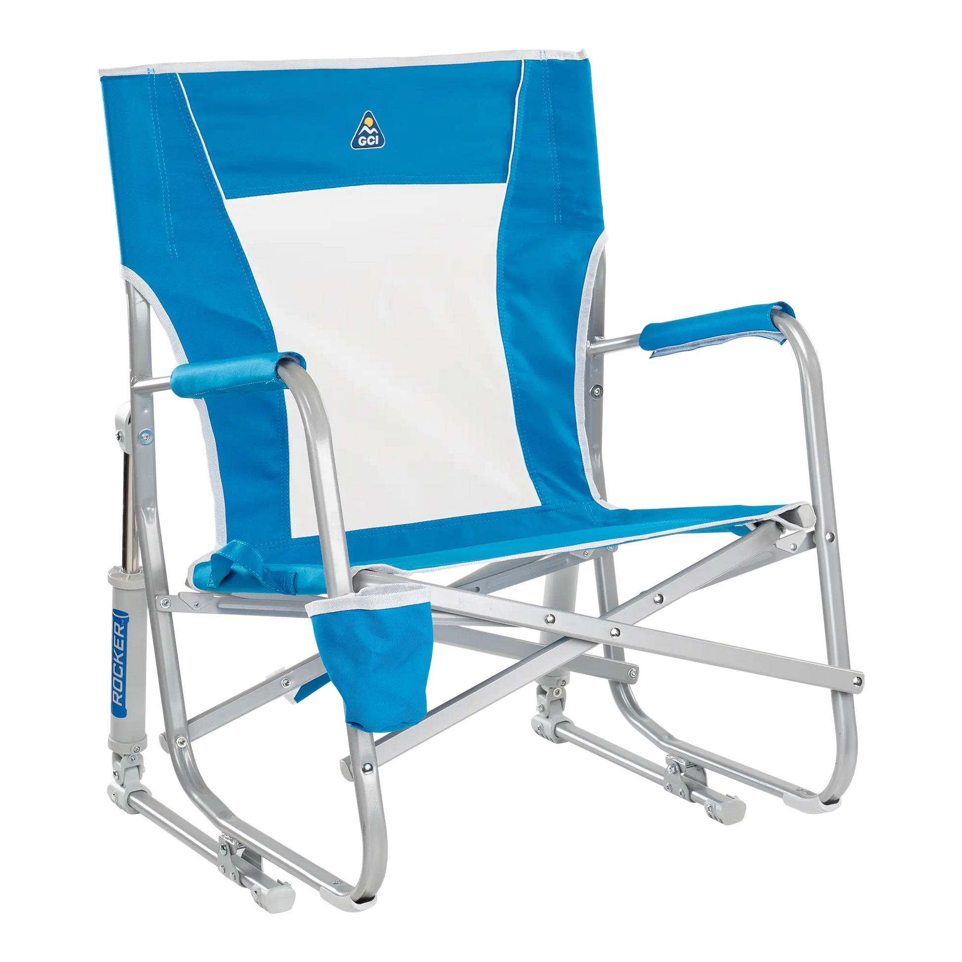 Smooth Motion Beach Rocker - Choice 712 - Freestyle Rocker Portable Outdoor Folding Chair - Saybrook Blue