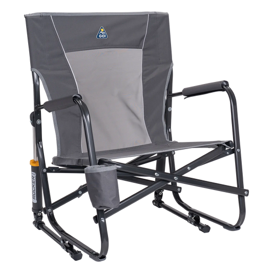 Heavy-Duty Freestyle FirePit Rocker - Choice 737 - Freestyle Rocker Portable Outdoor Folding Chair - Pewter
