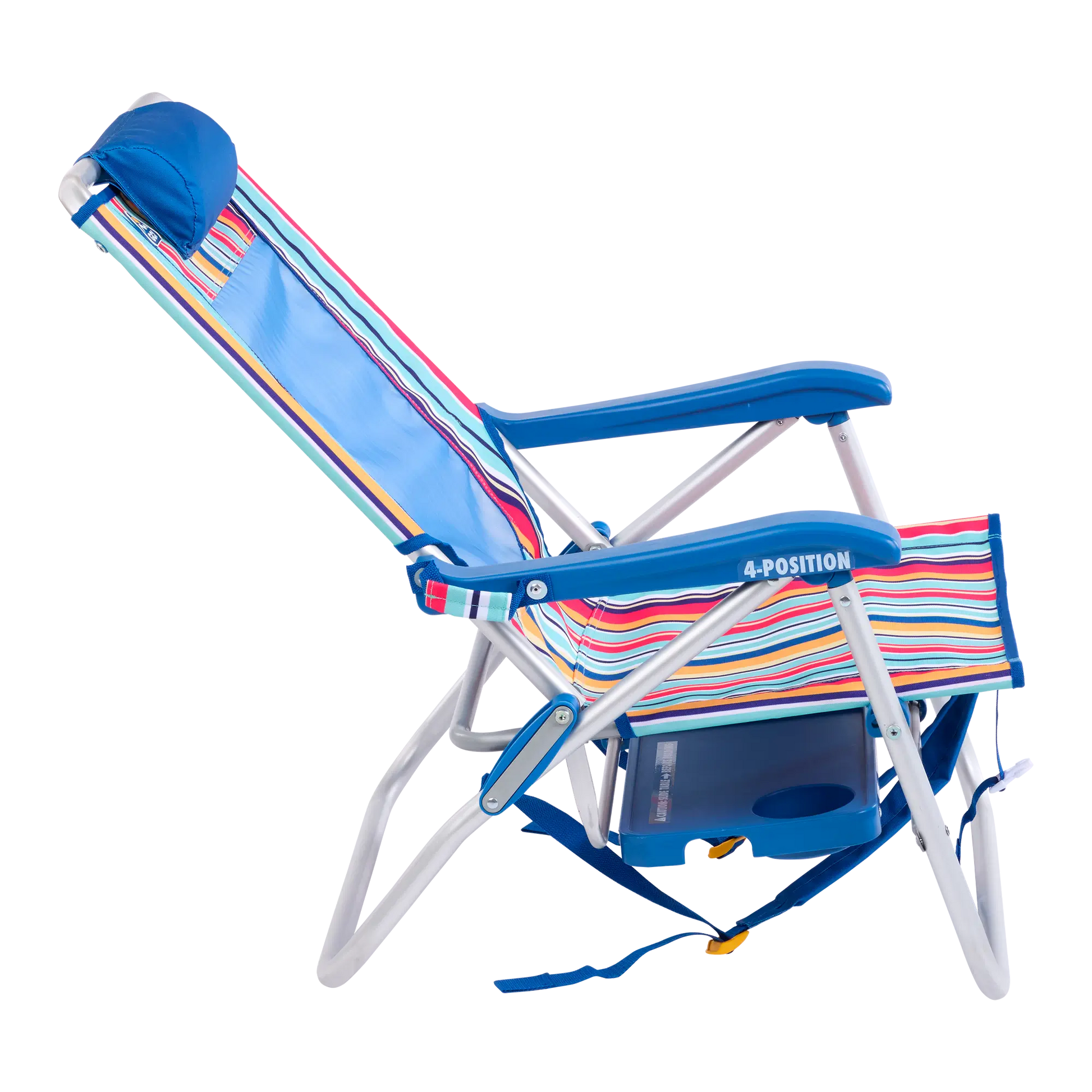 Backpack Travel Big Surf with Slide Table - Choice 334 - Low-Profile Reclining Beach Chair with Backpack Straps Detail