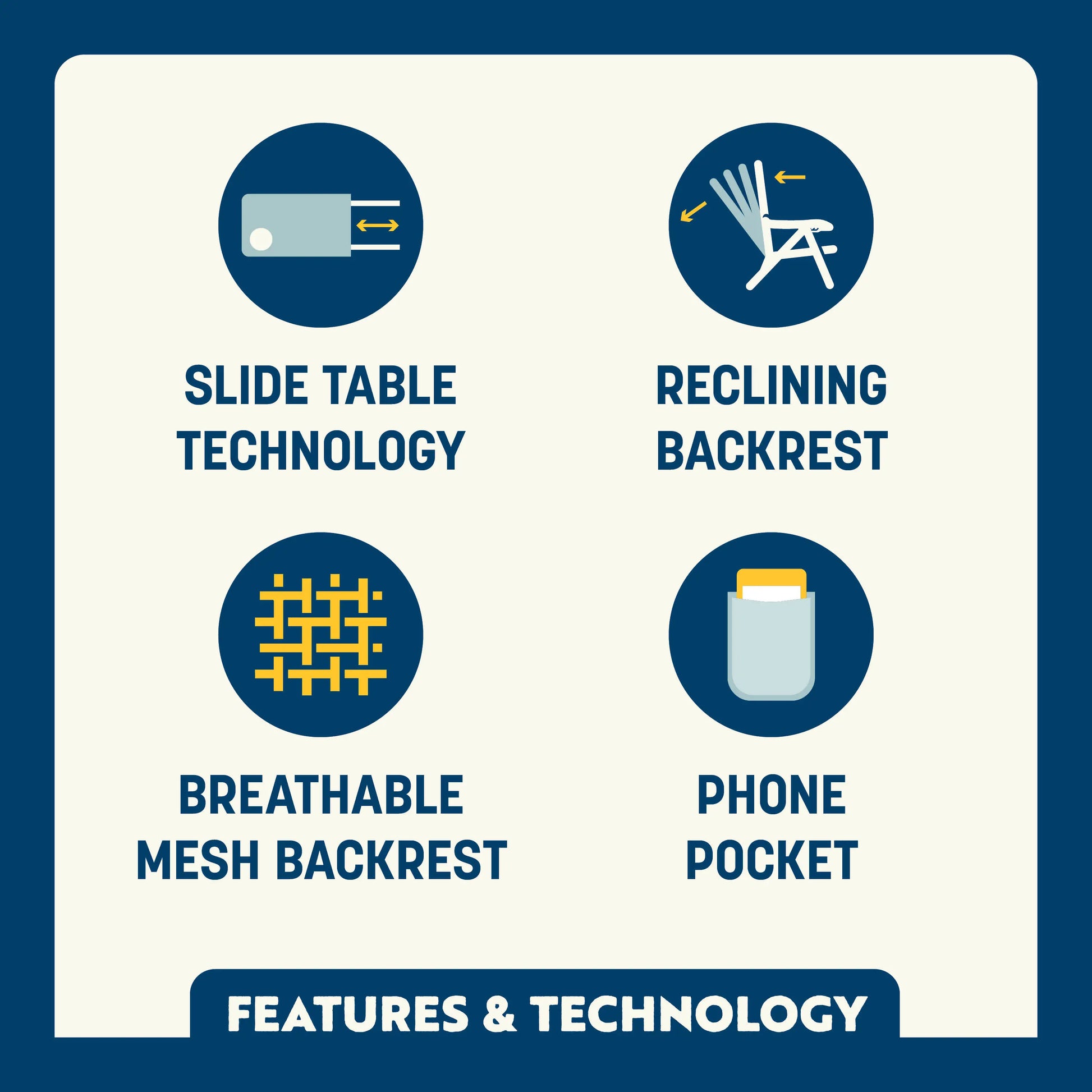 Backpack Travel Big Surf with Slide Table - Choice 334 - Low-Profile Reclining Beach Chair with Backpack Straps Detail