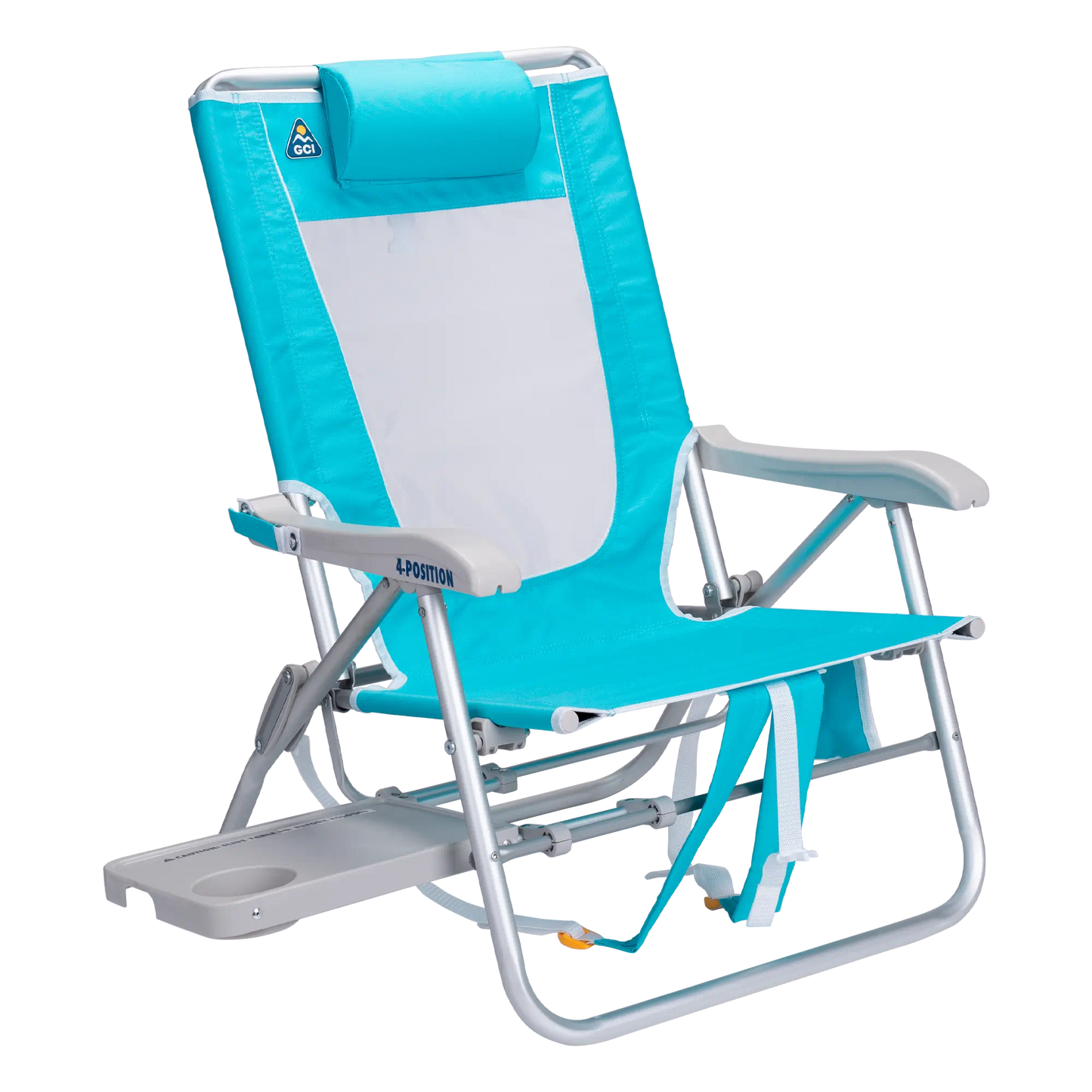 Backpack Travel Big Surf with Slide Table - Choice 334 - Low-Profile Reclining Beach Chair with Backpack Straps - Seafoam Green