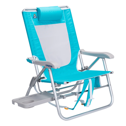 Backpack Travel Big Surf with Slide Table - Choice 334 - Low-Profile Reclining Beach Chair with Backpack Straps - Seafoam Green