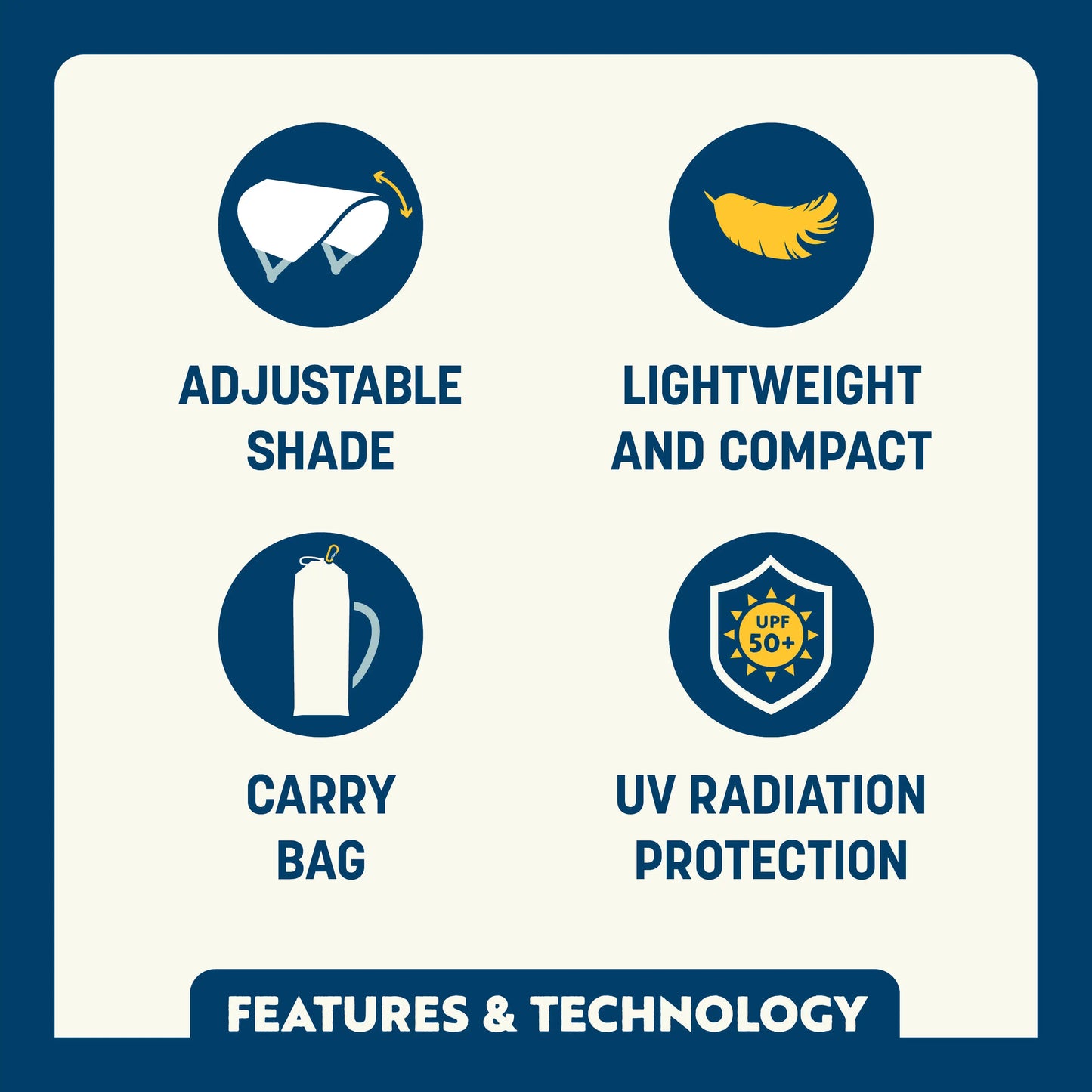 UV-Protection SunShade Accessory - Choice 361 - Portable Beach Canopy with Adjustable Shade Angle Detail