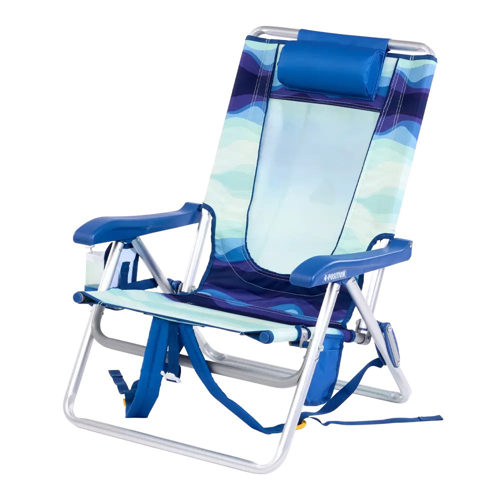 Low-Profile Backpack Beach Chair - Choice 709 - Rust-Resistant Aluminum Sand-Friendly Lounge Chair Detail