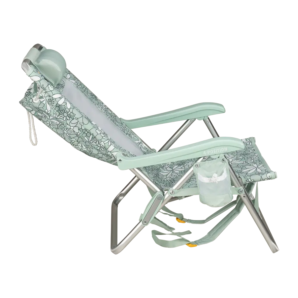 Low-Profile Backpack Beach Chair - Choice 709 - Rust-Resistant Aluminum Sand-Friendly Lounge Chair Detail