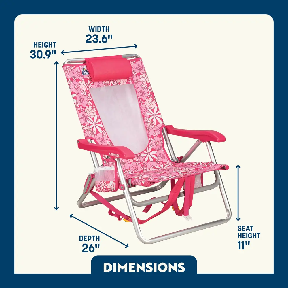 Low-Profile Backpack Beach Chair - Choice 709 - Rust-Resistant Aluminum Sand-Friendly Lounge Chair Detail