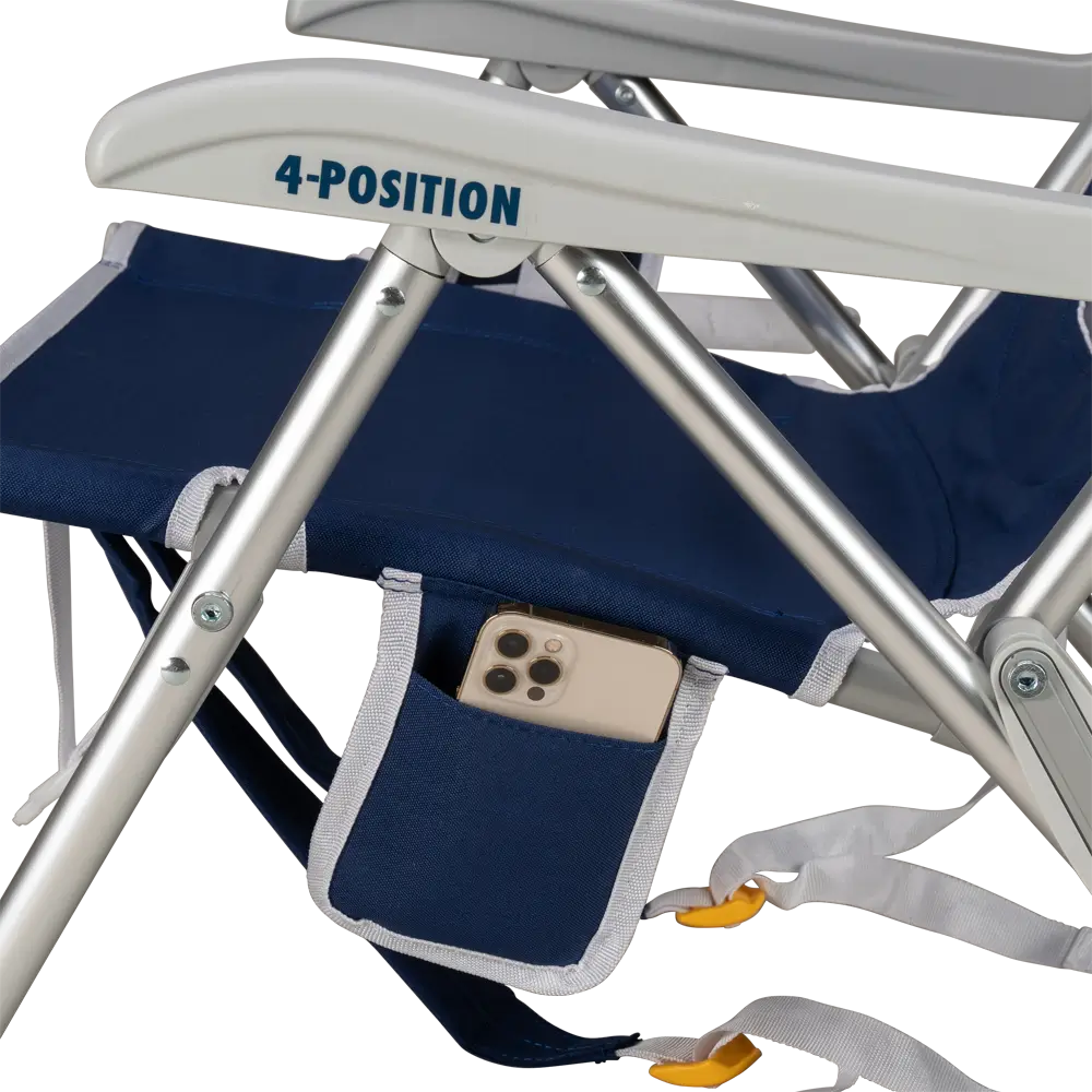 Low-Profile Backpack Beach Chair - Choice 709 - Rust-Resistant Aluminum Sand-Friendly Lounge Chair Detail