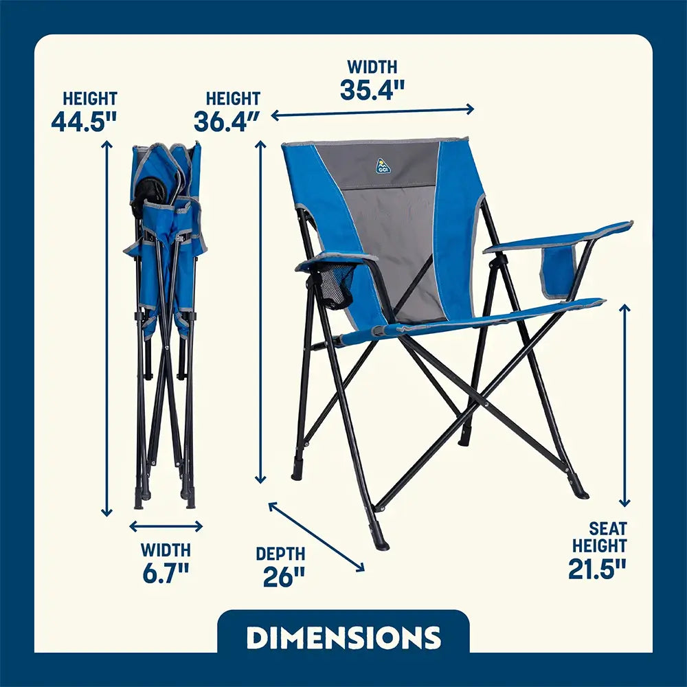 Space-Saving Pico Comfort Quad Chair - Choice 989 - Premium Slim-Fold Compact Chair with Messenger Bag Detail