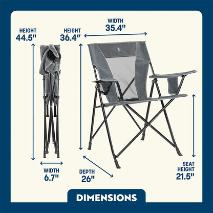 Space-Saving Pico Comfort Quad Chair - Choice 989 - Premium Slim-Fold Compact Chair with Messenger Bag Detail
