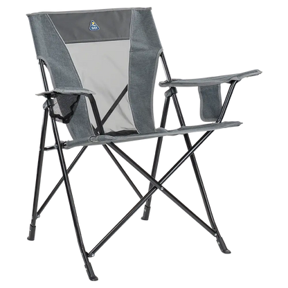 Space-Saving Pico Comfort Quad Chair - Choice 989 - Premium Slim-Fold Compact Chair with Messenger Bag - Heathered Pewter