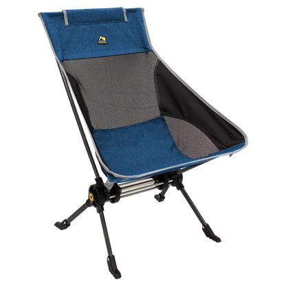 Luxury Camp ComPack Rocker - Choice 980 - Patented Spring-Action Rocking Chair for Camping - Heathered Royal