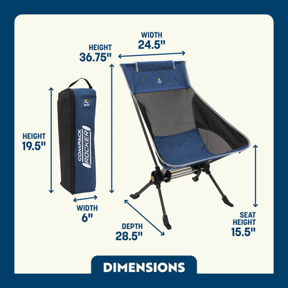 Luxury Camp ComPack Rocker - Choice 980 - Patented Spring-Action Rocking Chair for Camping Detail