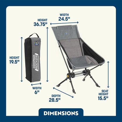 Luxury Camp ComPack Rocker - Choice 980 - Patented Spring-Action Rocking Chair for Camping Detail
