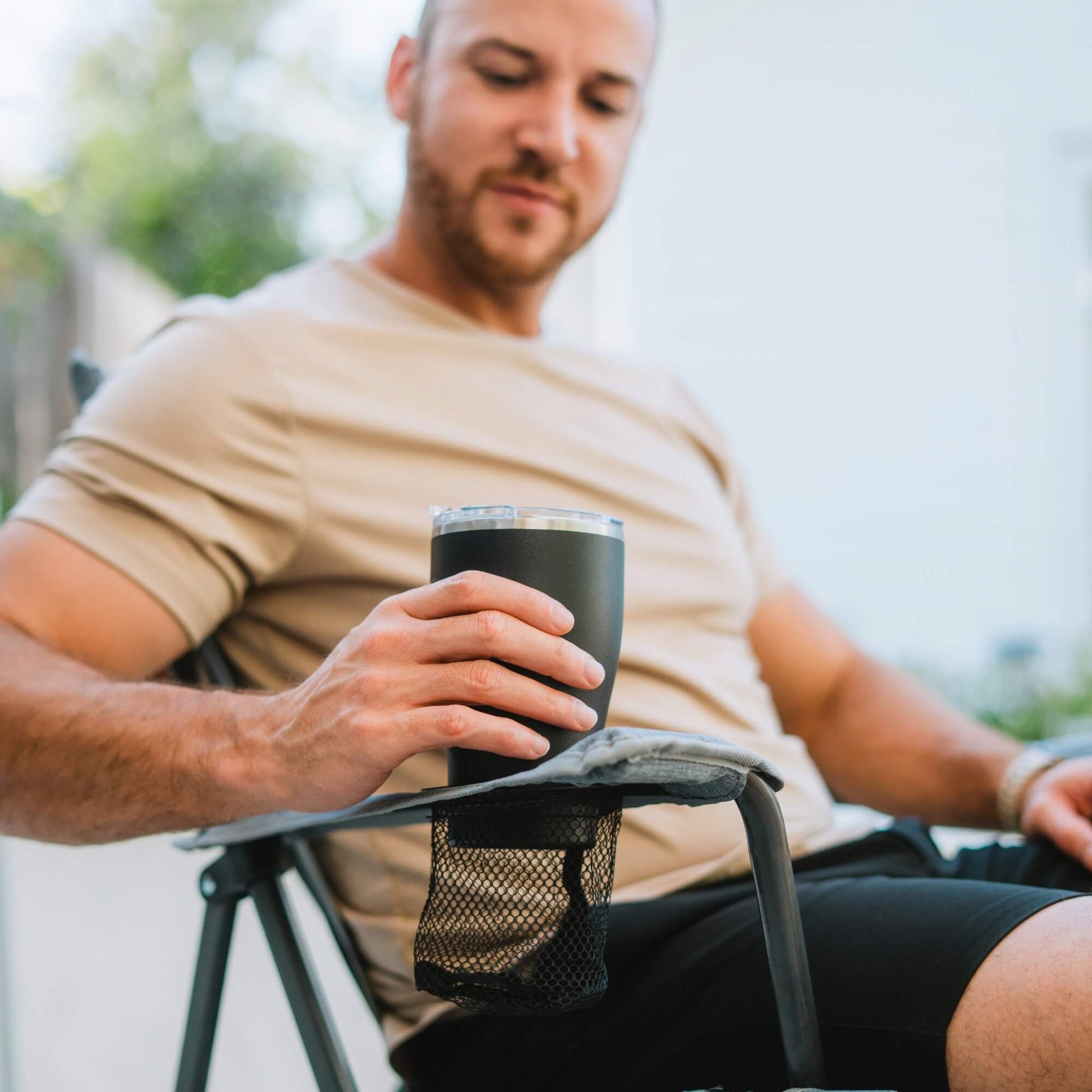 Space-Saving Pico Comfort Quad Chair - Choice 989 - Premium Slim-Fold Compact Chair with Messenger Bag Detail