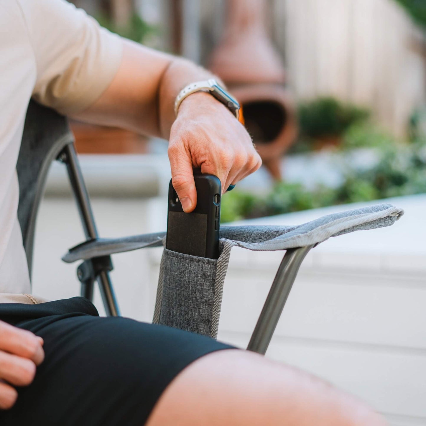 Space-Saving Pico Comfort Quad Chair - Choice 989 - Premium Slim-Fold Compact Chair with Messenger Bag Detail