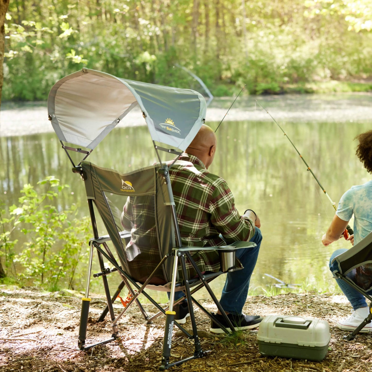 Premium All-Weather SunShade Rocker - Choice 550 - RoadTrip Rocker Smooth Motion Camp Chair Detail