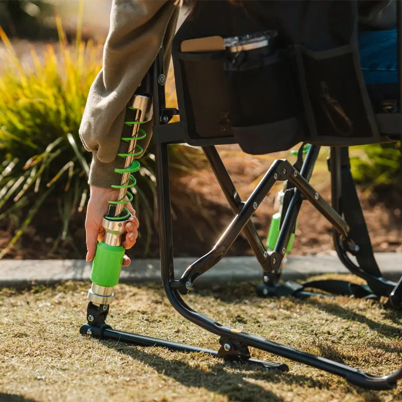 Patented Spring-Action Adjustable Rocker - Choice 573 - Freestyle Rocker Portable Outdoor Folding Chair Detail