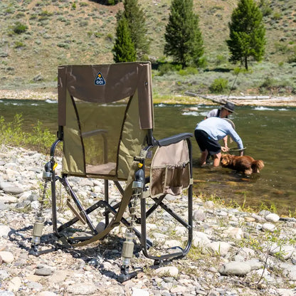 Patented Spring-Action Adjustable Rocker - Choice 573 - Freestyle Rocker Portable Outdoor Folding Chair Detail