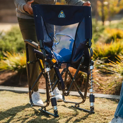 Patented Spring-Action Adjustable Rocker - Choice 573 - Freestyle Rocker Portable Outdoor Folding Chair Detail