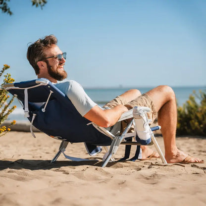 Low-Profile Backpack Beach Chair - Choice 709 - Rust-Resistant Aluminum Sand-Friendly Lounge Chair Detail