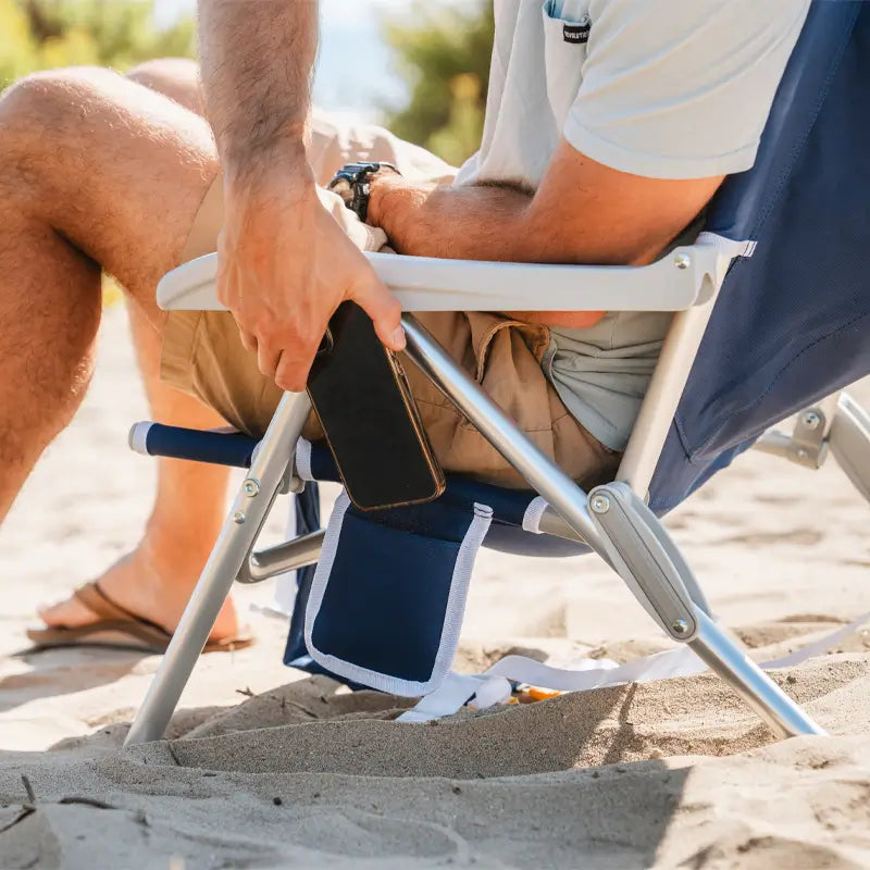 Low-Profile Backpack Beach Chair - Choice 709 - Rust-Resistant Aluminum Sand-Friendly Lounge Chair Detail