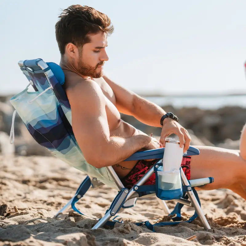 Low-Profile Backpack Beach Chair - Choice 709 - Rust-Resistant Aluminum Sand-Friendly Lounge Chair Detail