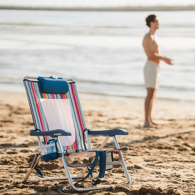 Low-Profile Backpack Beach Chair - Choice 709 - Rust-Resistant Aluminum Sand-Friendly Lounge Chair Detail