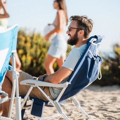 Low-Profile Backpack Beach Chair - Choice 709 - Rust-Resistant Aluminum Sand-Friendly Lounge Chair Detail
