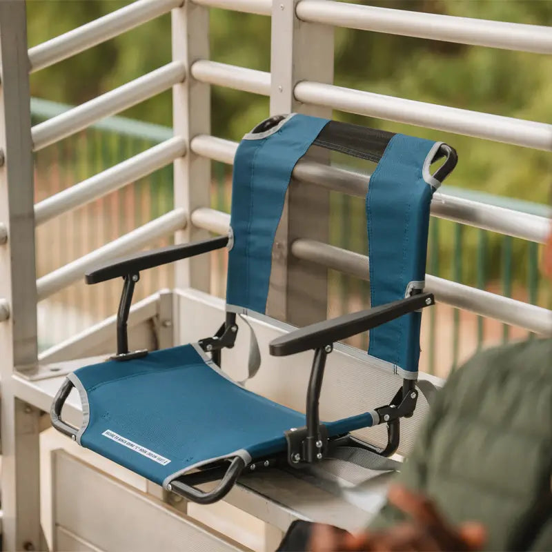 Compact Cushion Big Comfort Stadium Chair with Armrests - Choice 465 - Lightweight Folding Bleacher Chair with Cushioning Detail