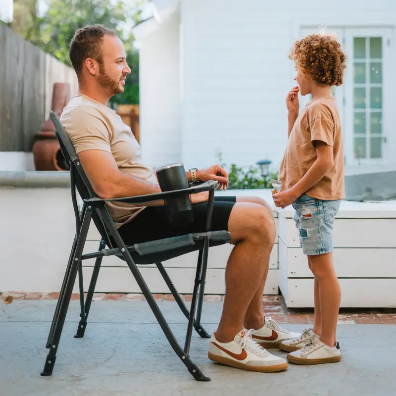 Space-Saving Pico Comfort Quad Chair - Choice 989 - Premium Slim-Fold Compact Chair with Messenger Bag Detail