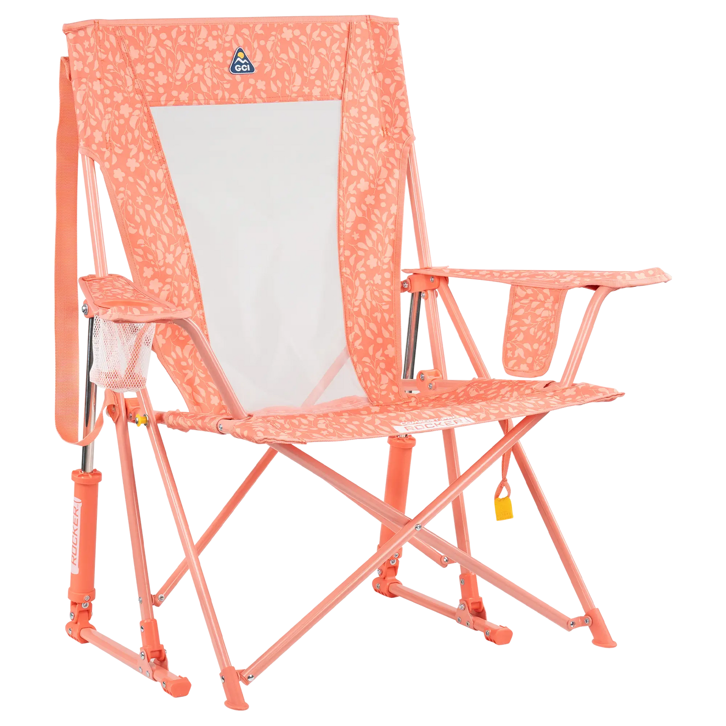 Heavy-Duty Freestyle Comfort Pro Rocker - Choice 375 - Freestyle Rocker Portable Outdoor Folding Chair - Coral Garden