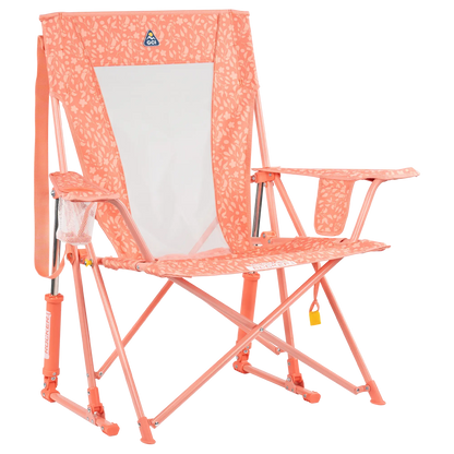 Heavy-Duty Freestyle Comfort Pro Rocker - Choice 375 - Freestyle Rocker Portable Outdoor Folding Chair - Coral Garden