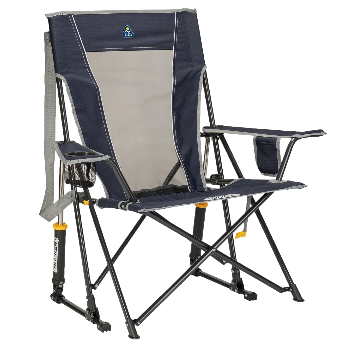 Heavy-Duty Freestyle Comfort Pro Rocker - Choice 375 - Freestyle Rocker Portable Outdoor Folding Chair - Indigo