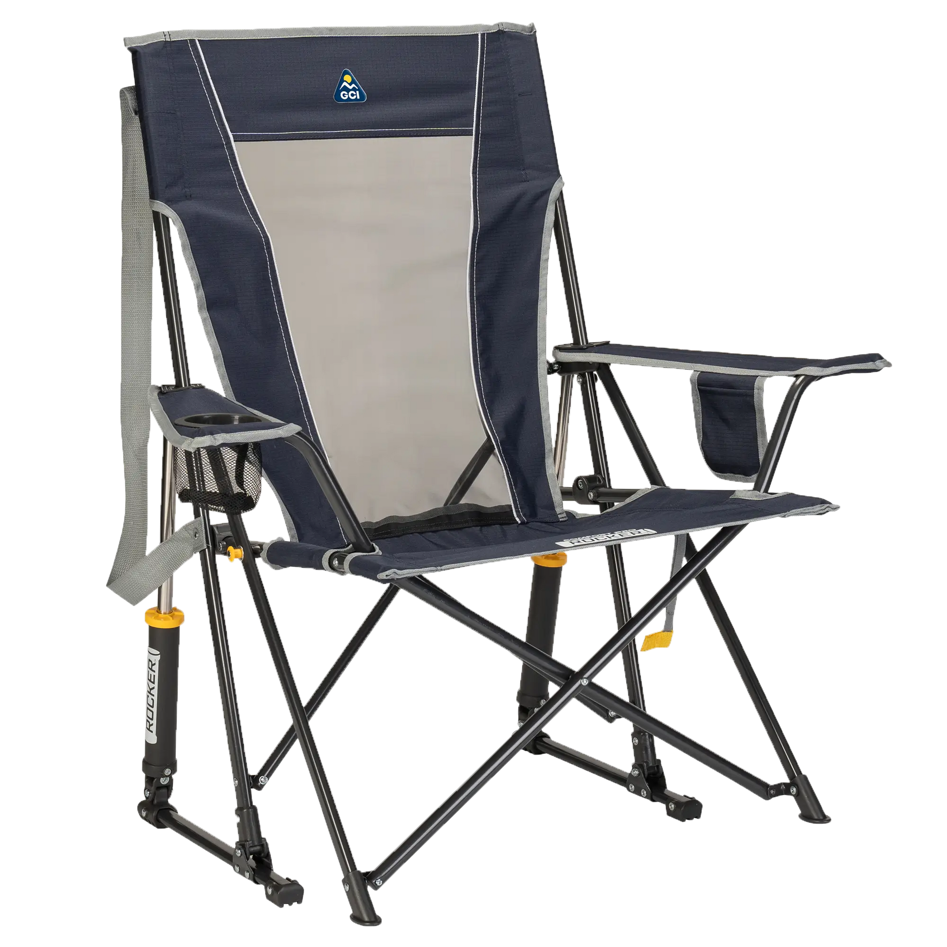 Heavy-Duty Freestyle Comfort Pro Rocker - Choice 375 - Freestyle Rocker Portable Outdoor Folding Chair - Indigo