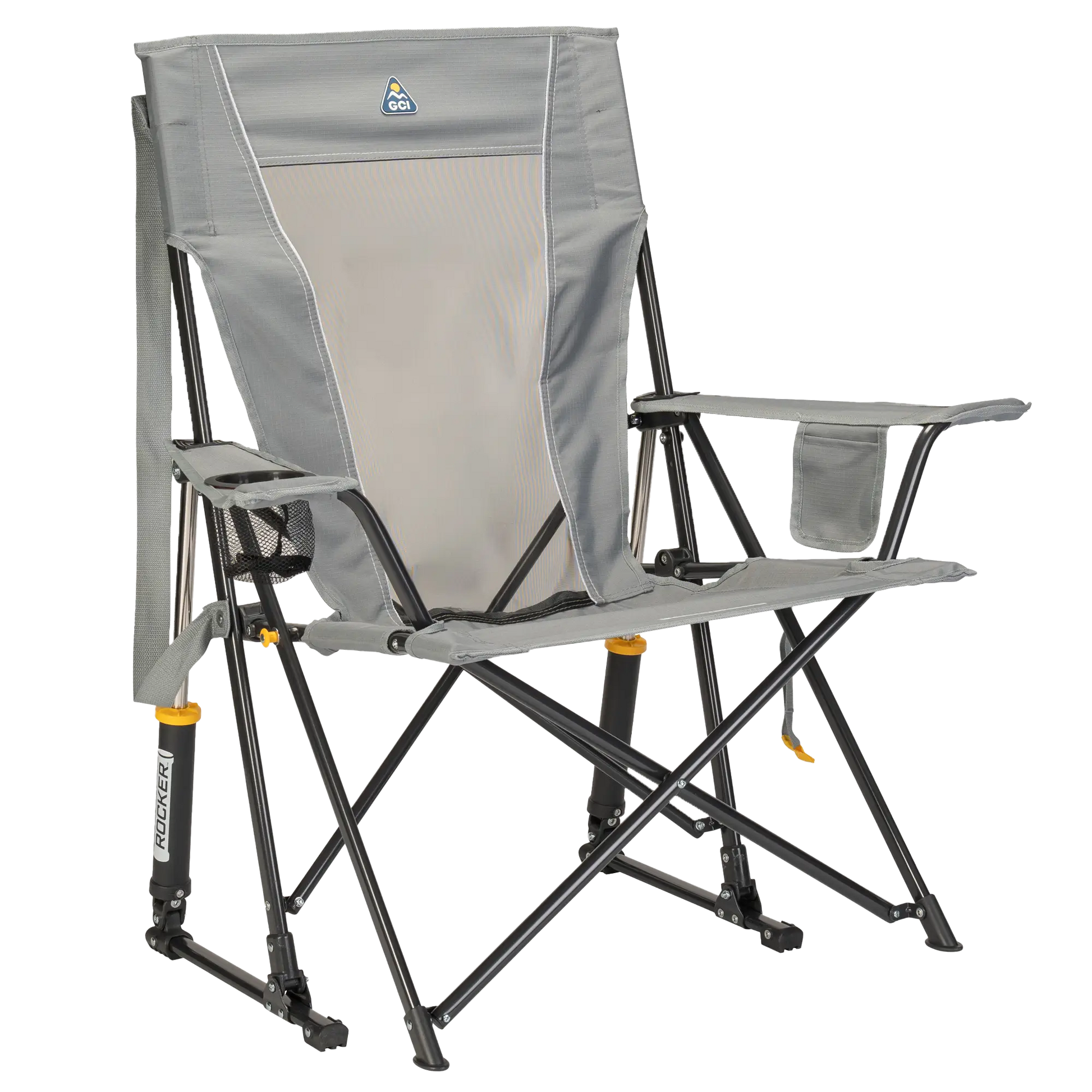 Heavy-Duty Freestyle Comfort Pro Rocker - Choice 375 - Freestyle Rocker Portable Outdoor Folding Chair - Mercury Gray