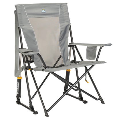 Heavy-Duty Freestyle Comfort Pro Rocker - Choice 375 - Freestyle Rocker Portable Outdoor Folding Chair - Mercury Gray