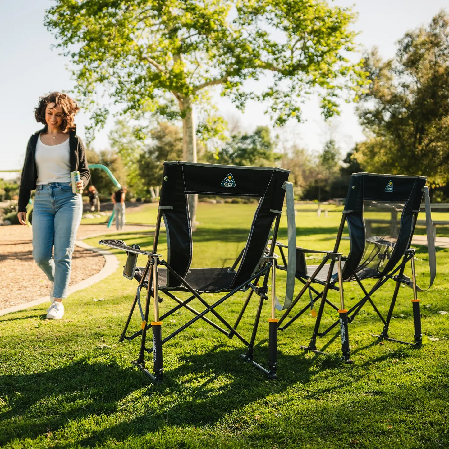 Heavy-Duty Freestyle Comfort Pro Rocker - Choice 375 - Freestyle Rocker Portable Outdoor Folding Chair Detail
