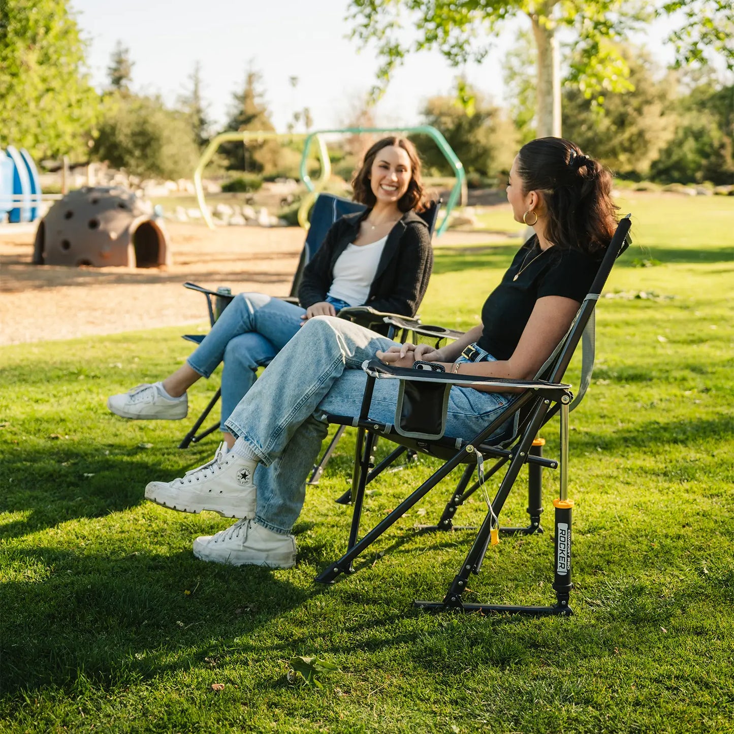 Heavy-Duty Freestyle Comfort Pro Rocker - Choice 375 - Freestyle Rocker Portable Outdoor Folding Chair Detail