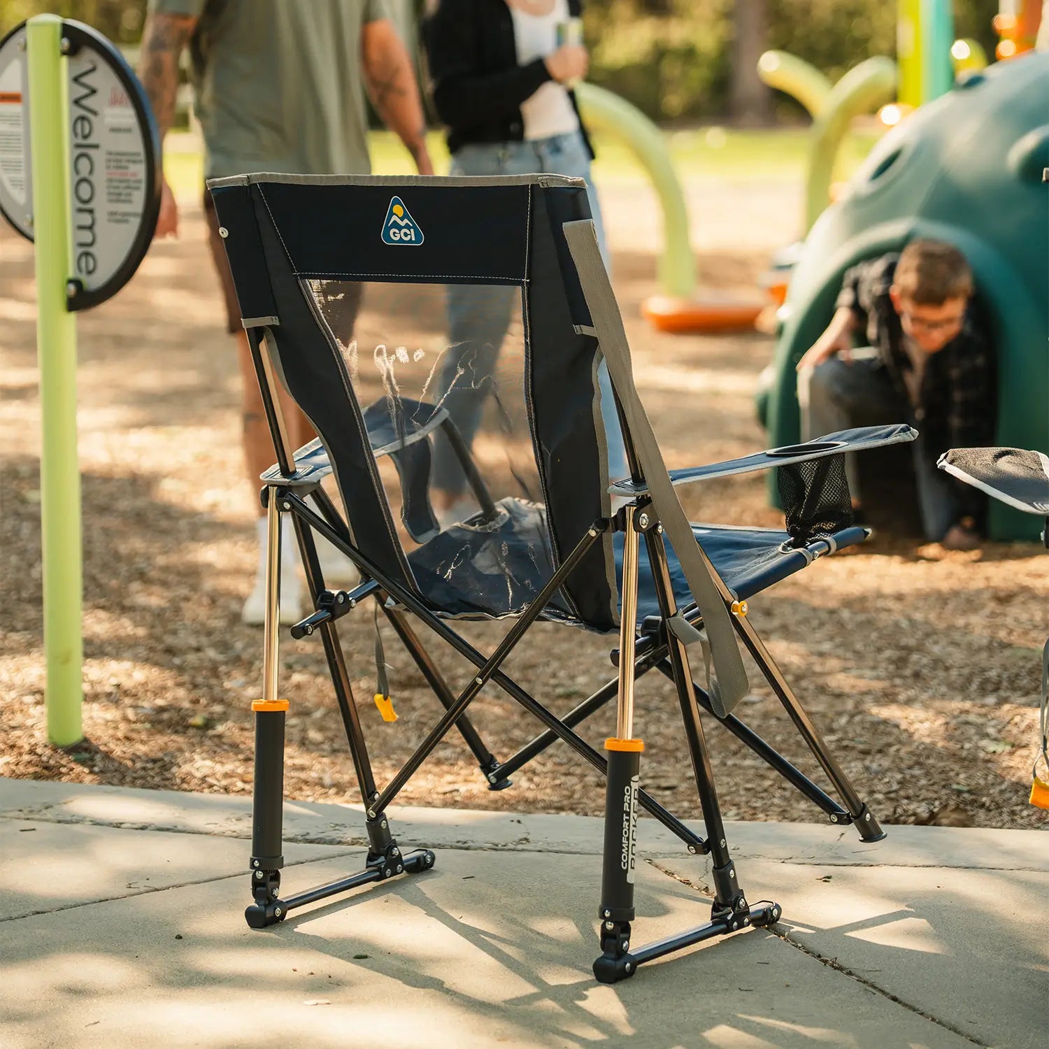Heavy-Duty Freestyle Comfort Pro Rocker - Choice 375 - Freestyle Rocker Portable Outdoor Folding Chair Detail